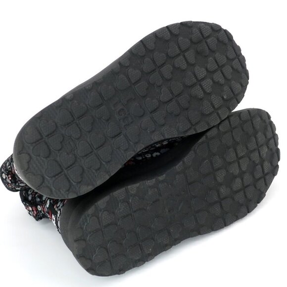 I Love UGG Kisses Black Floral Suede Upper Short Boots Ankle Booties - Picture 4 of 4